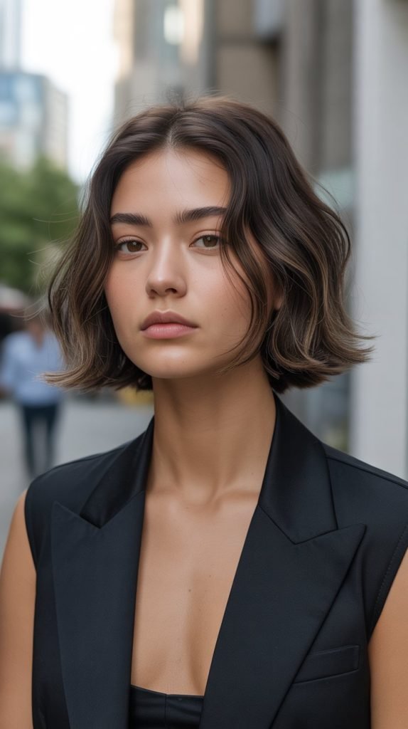 22. Textured Crop with Longer Top