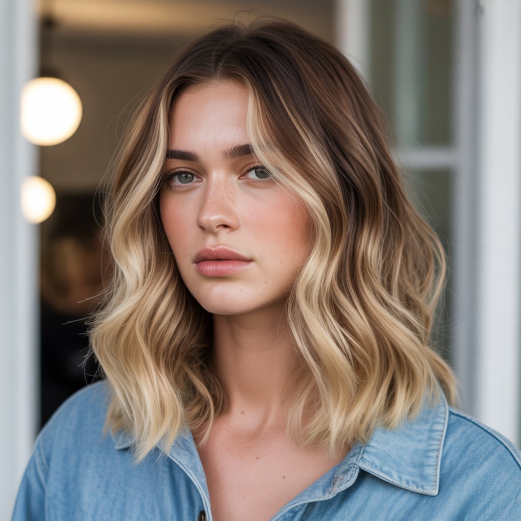 17. Toasted Almond Balayage with Cocoa Roots