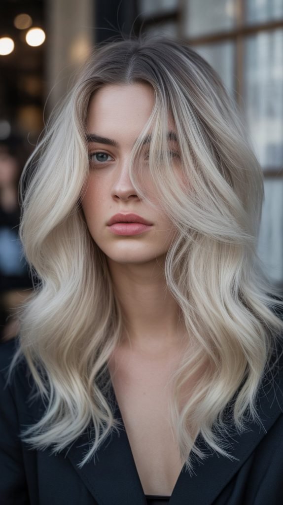 Crystal Blonde with Smoke Lowlights