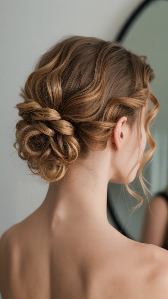 6. Twisted Curly Updo