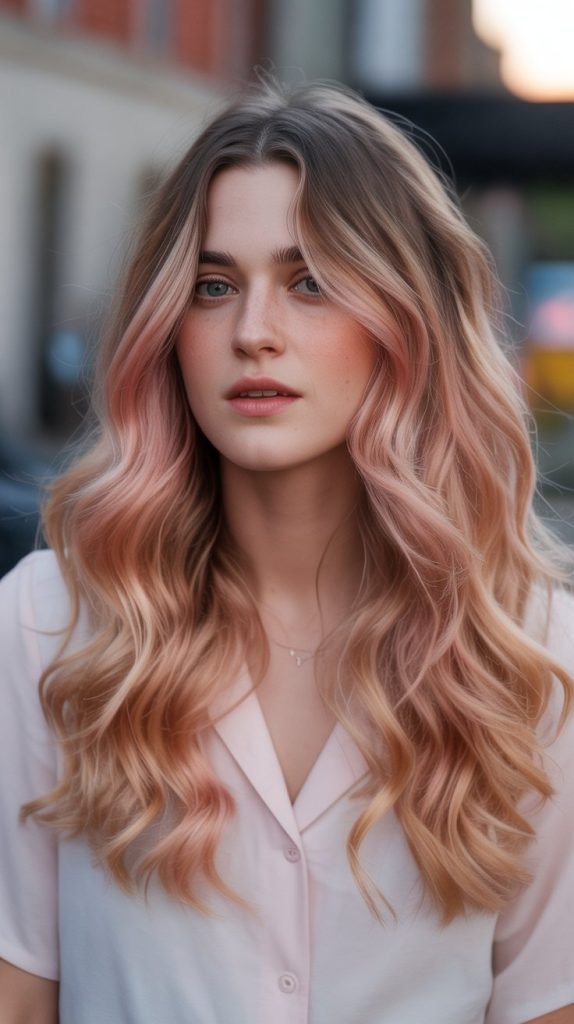 6. Rose Gold Blonde Balayage