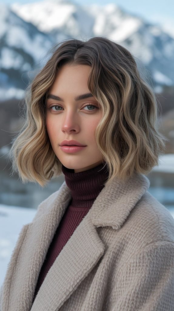 Wavy Lob with Middle Part