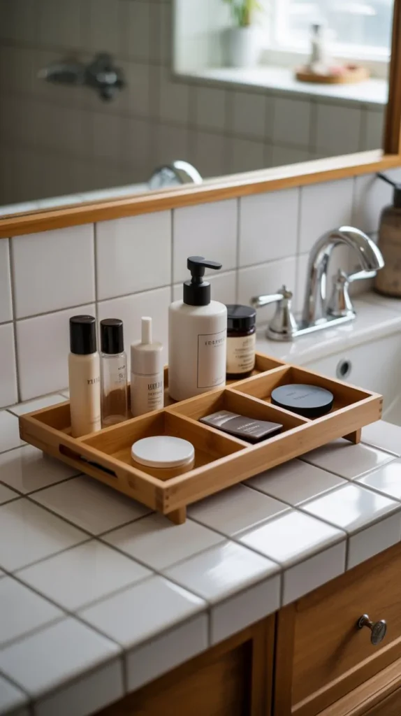 . Wooden Bathroom Organizers