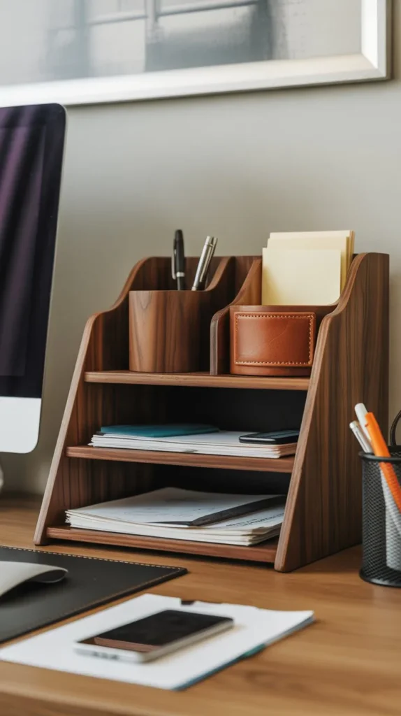 . Wooden Desk Organizers
