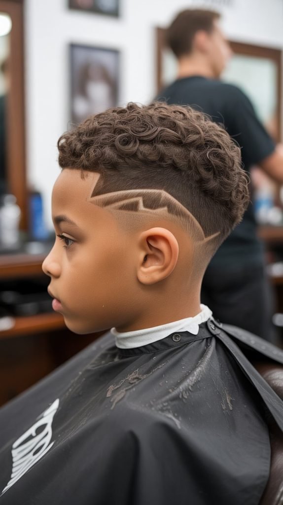  The Burst Fade with Curls