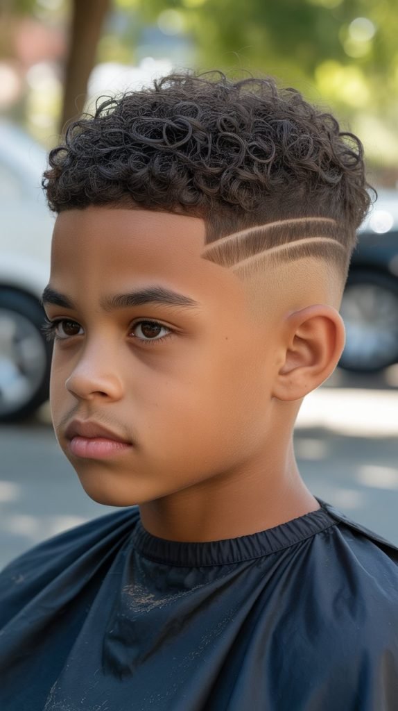 The Temple Fade with Curls