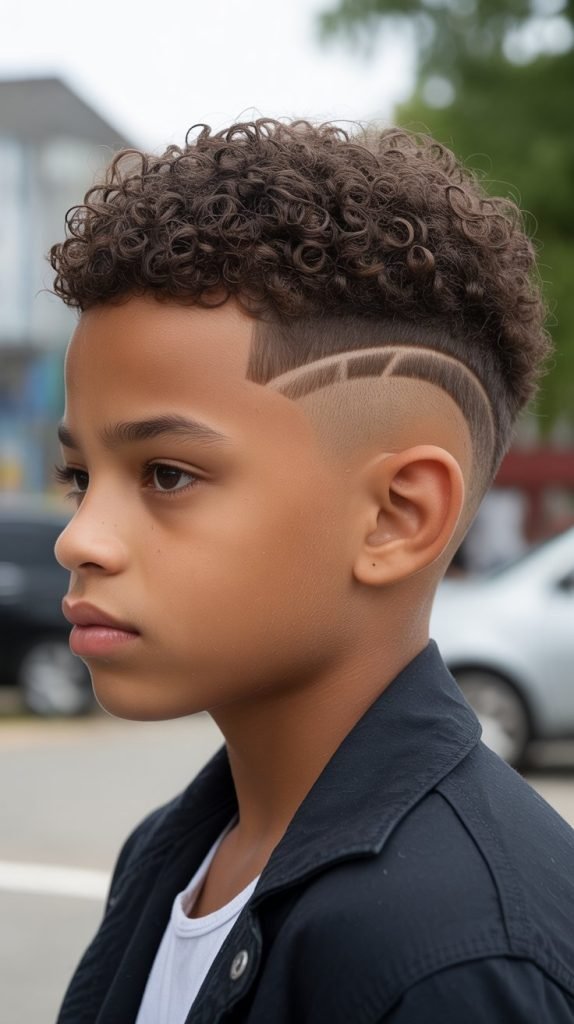 Drop Fade with Curly Top