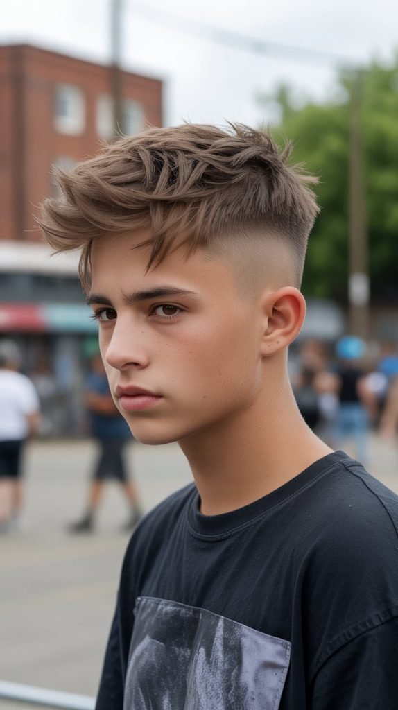 High Taper Fade with Messy Crop