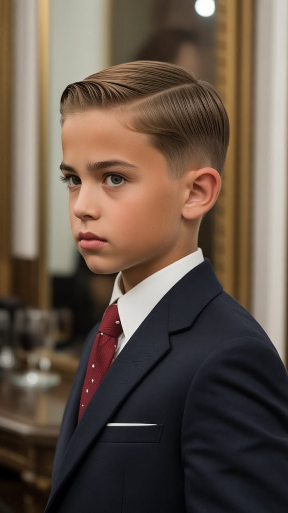 Low Fade with Slick Back