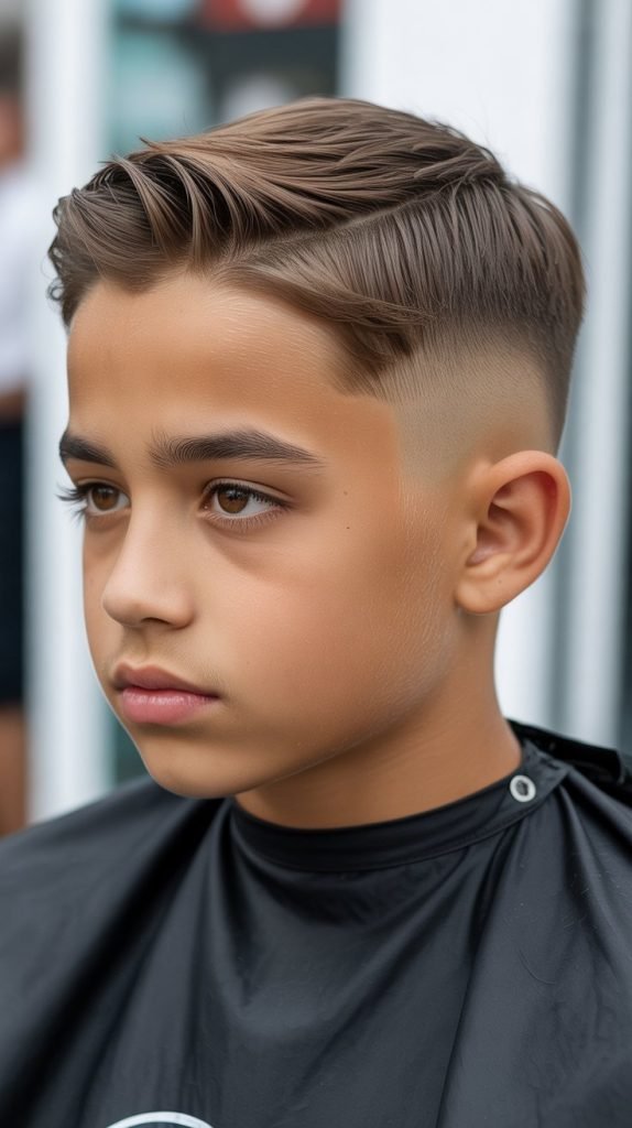 Low Drop Fade with Side Swept