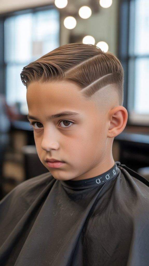 Mid Fade with Side Part