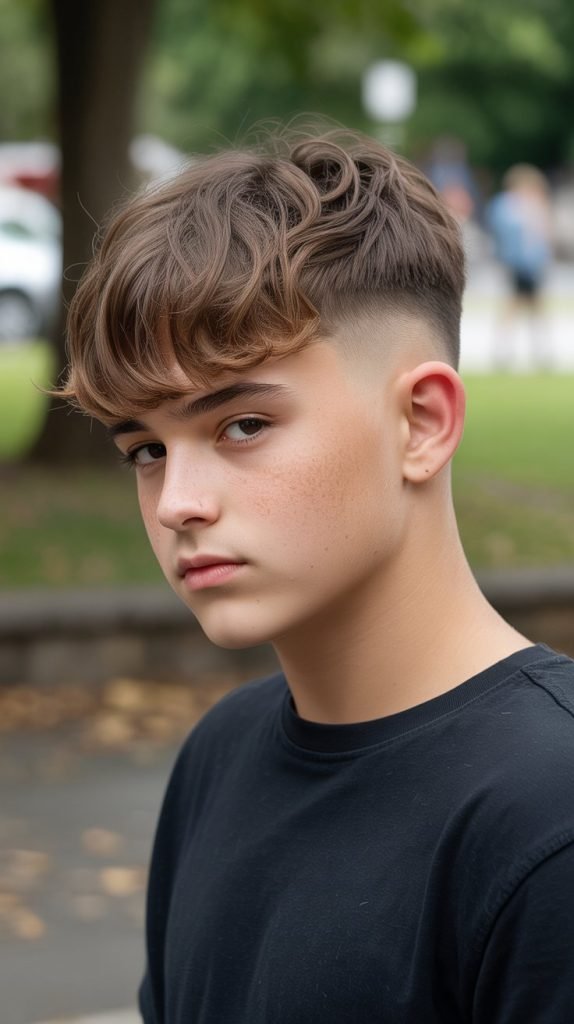 Mid Drop Fade with Textured Fringe