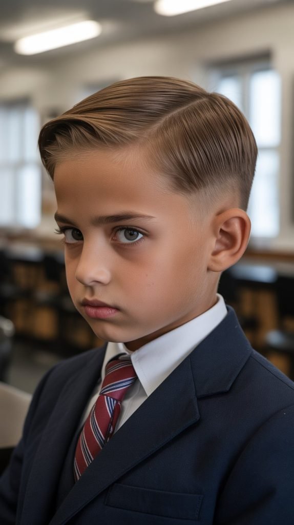 Temple Fade with Comb Over