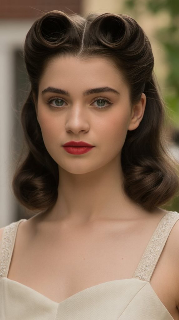 Vintage Victory Rolls Half-Up