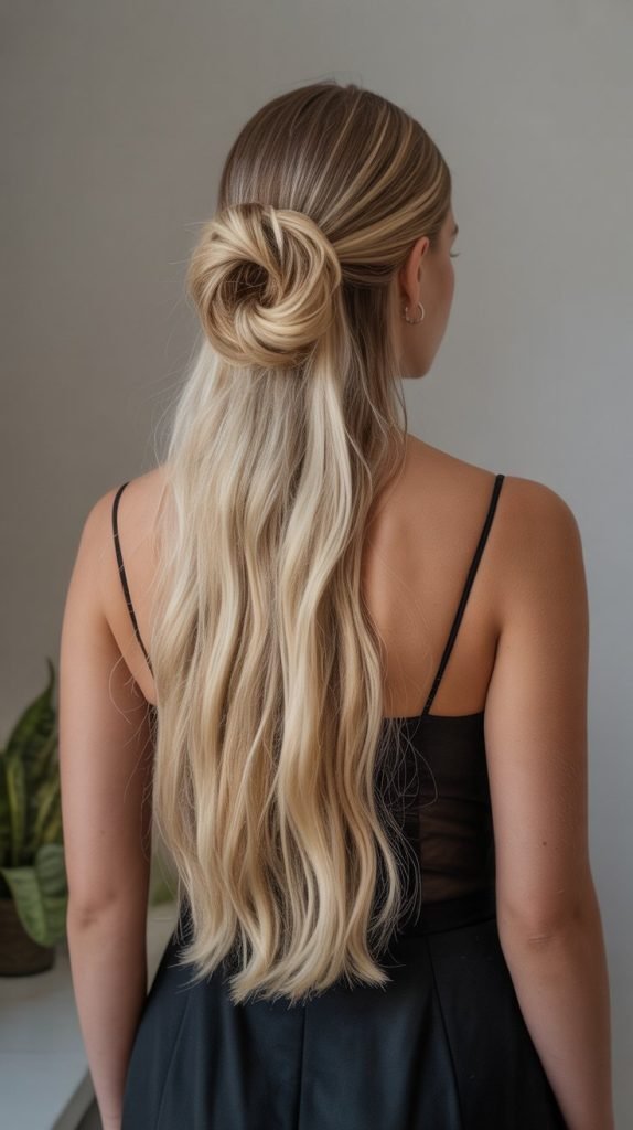 . Twisted Infinity Bun Half-Up