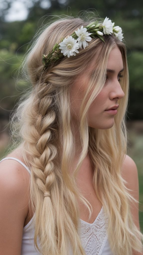  Boho Fishtail Half-Up