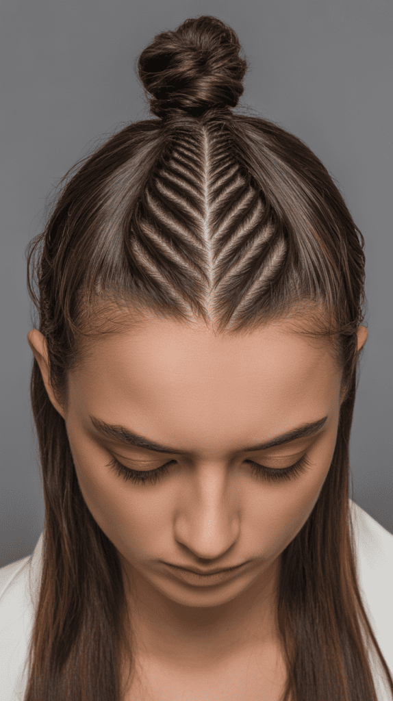 Half Up with Zigzag Part