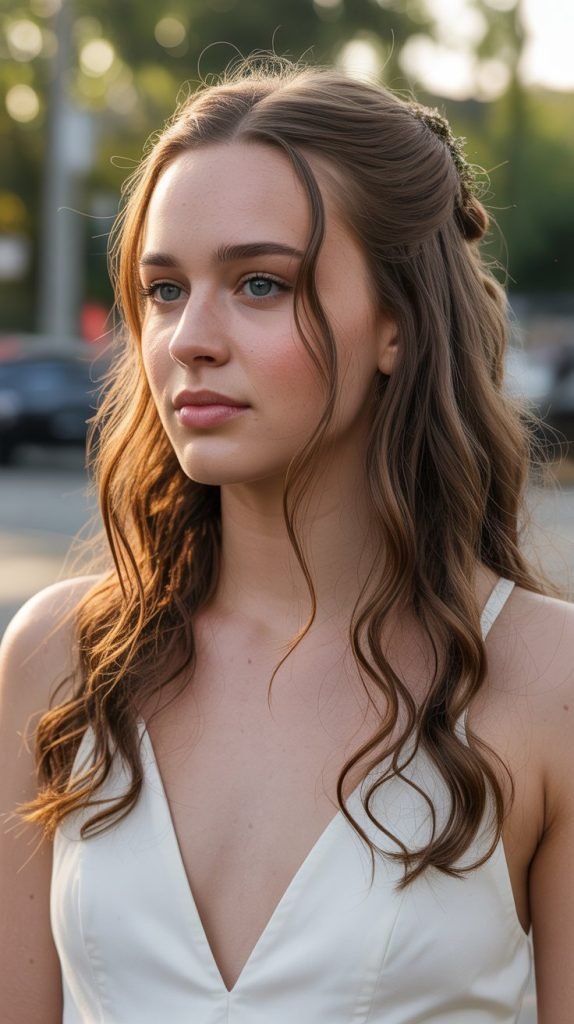 . Pinned Back Waves Half-Up