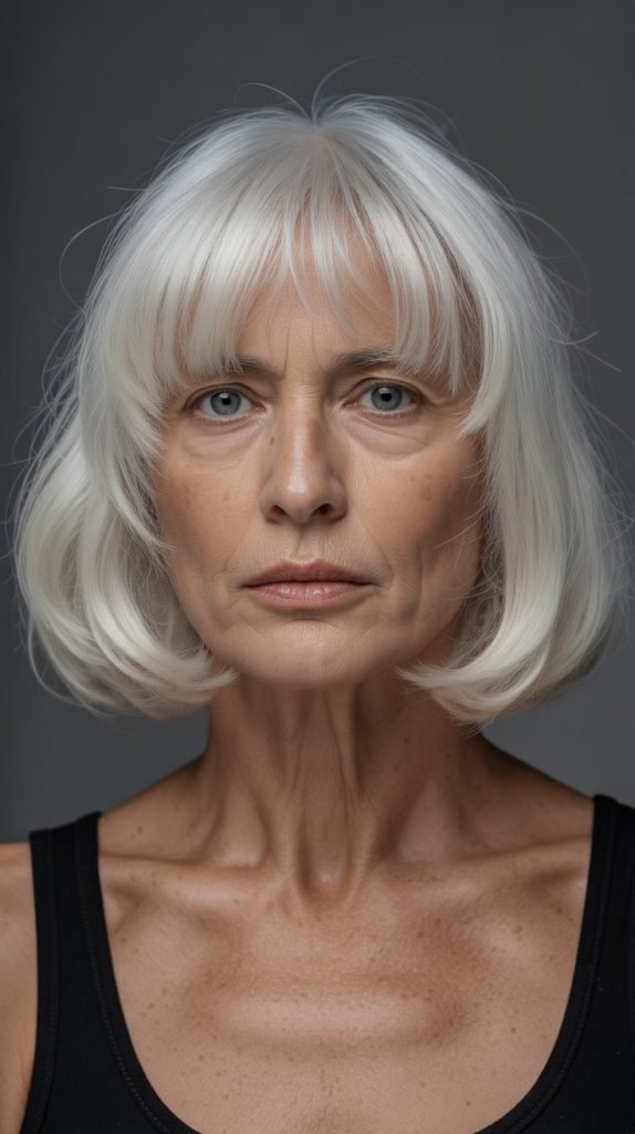 21. Long Bob with Micro Bangs