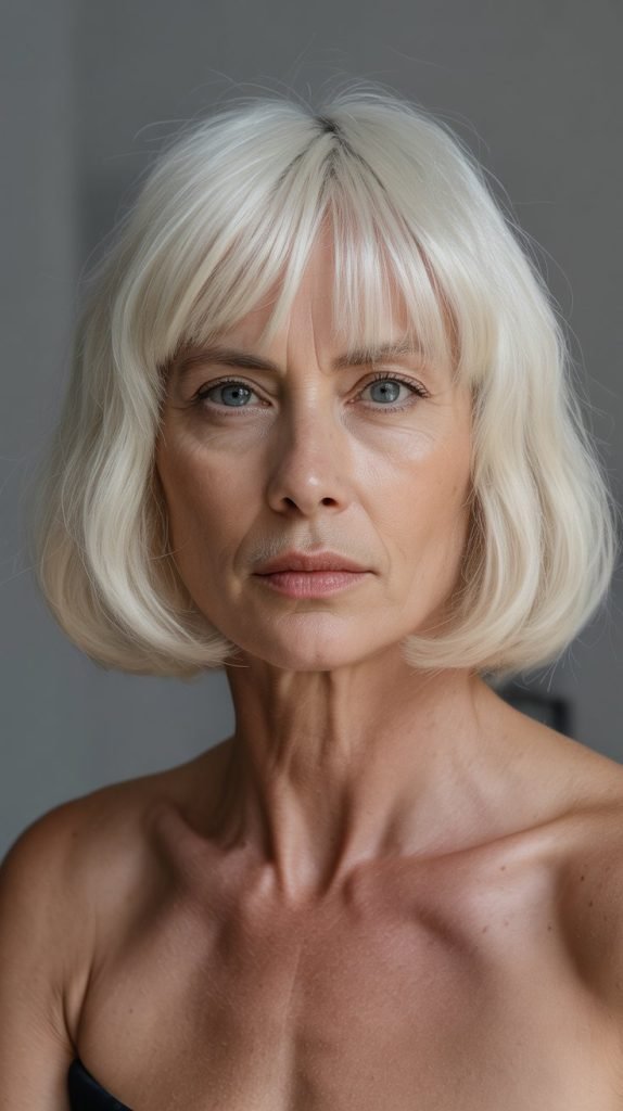 14. Blunt Long Bob with Micro Bangs