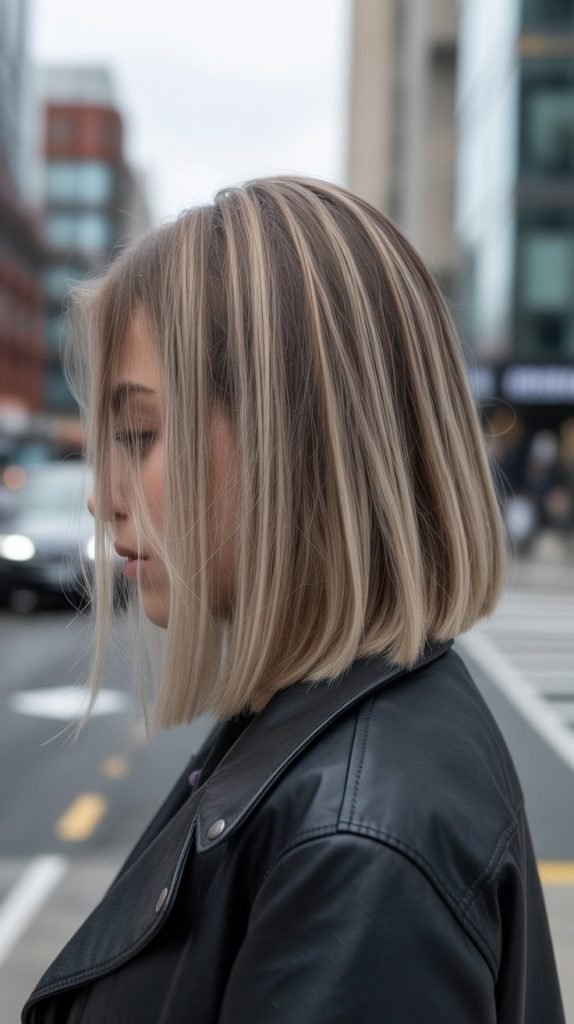 Ash Blonde Balayage Bob