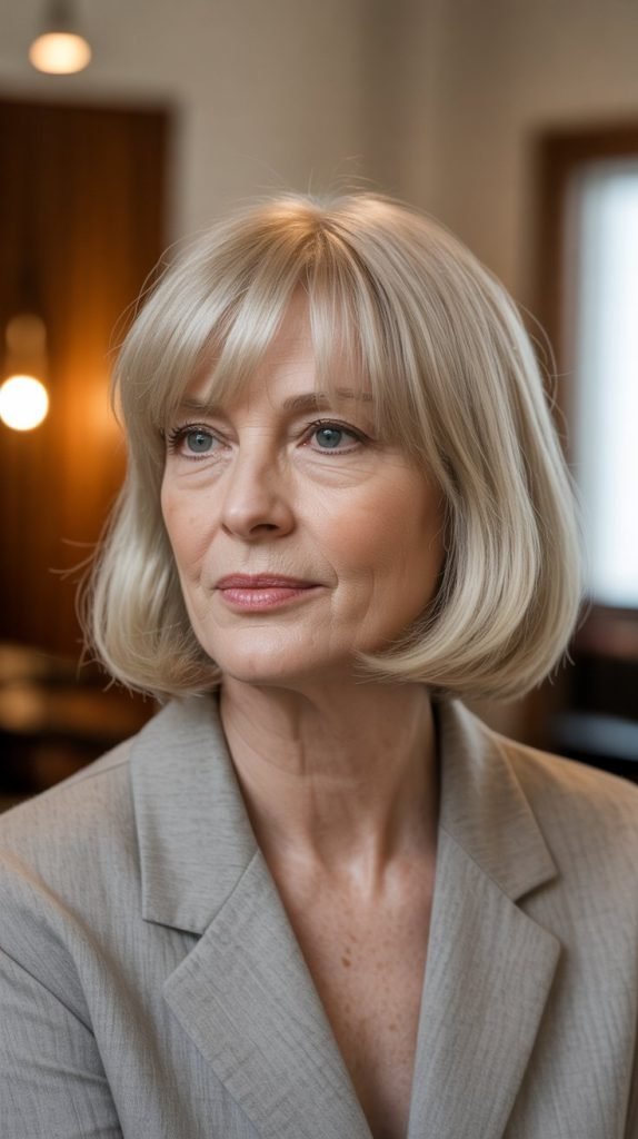 8. Long Bob with Side-Swept Bangs