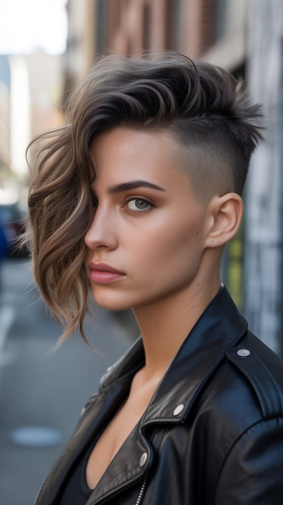 Side-Shaved Style with Long Top