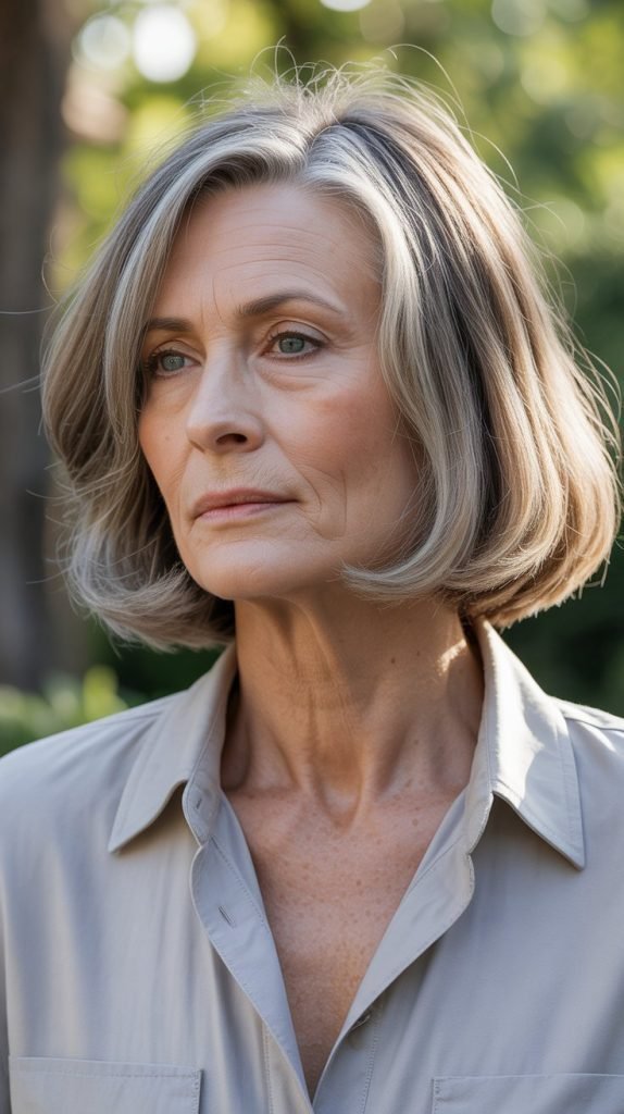 14. Long Bob with Subtle Highlights