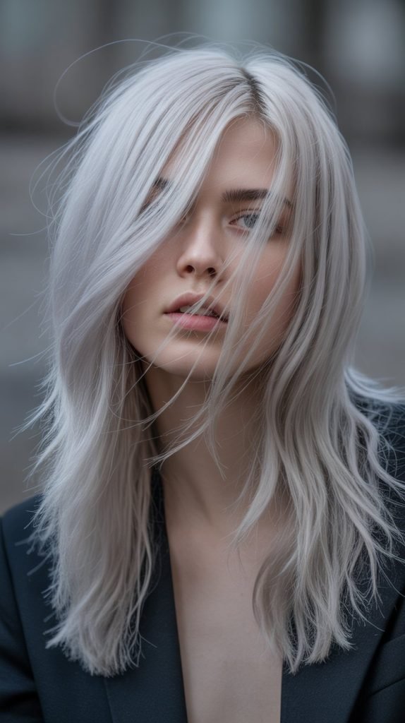  Long Hair with Asymmetrical Layers