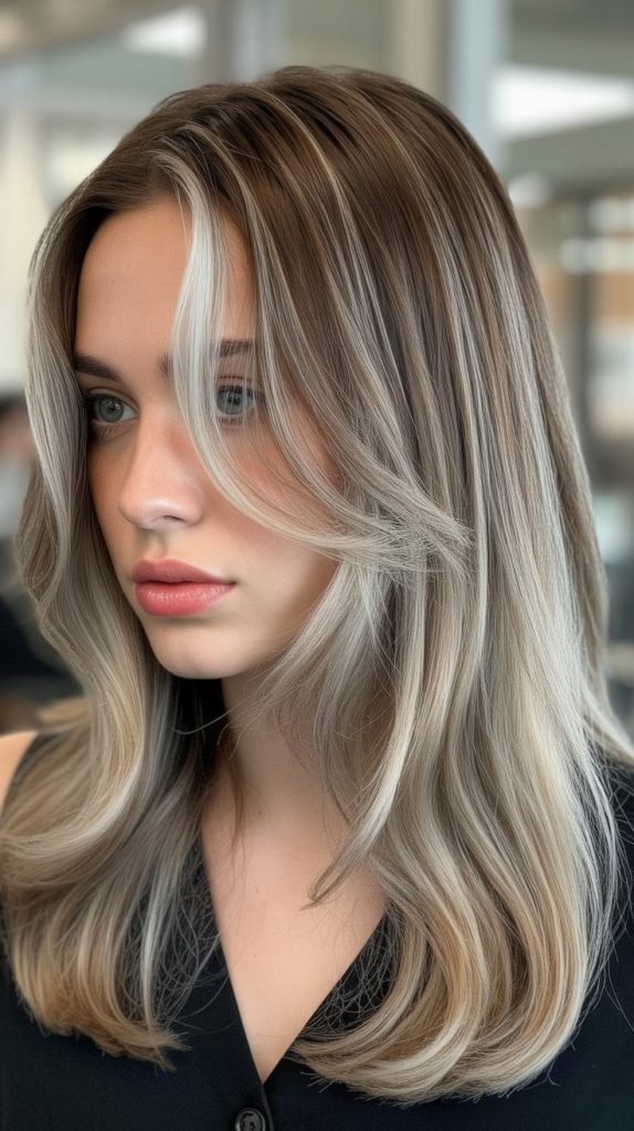 7. Ash Blonde Highlights for Cool-Toned Elegance