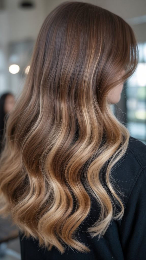 21. Caramel Highlights with Blonde Ends