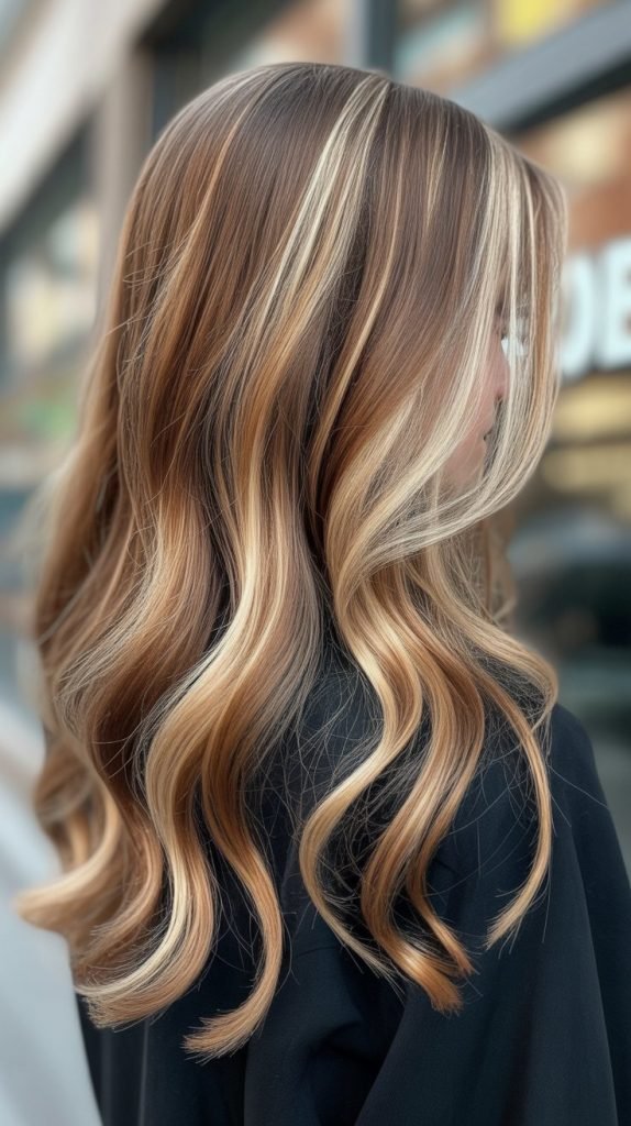 27. Champagne and Honey Blonde Multi-Tonal Highlights