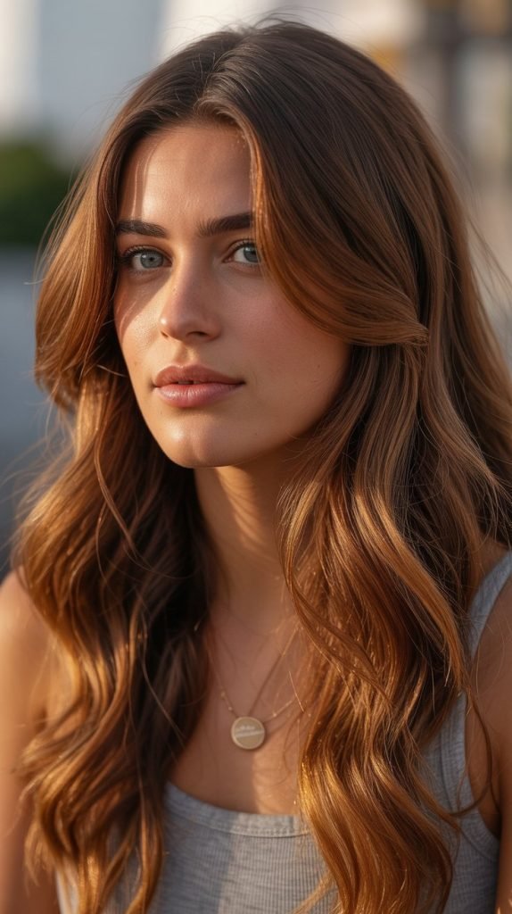 13. Caramel Highlights with Warm Undertones