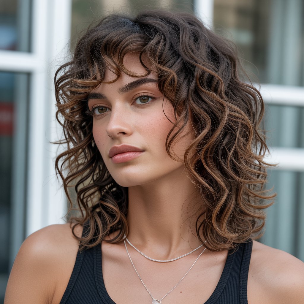 20. Mushroom Brown Highlights for Trendy Brunettes