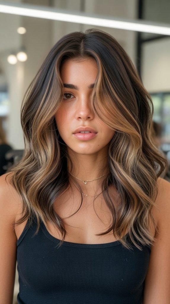 18. Caramel Money Piece Highlights