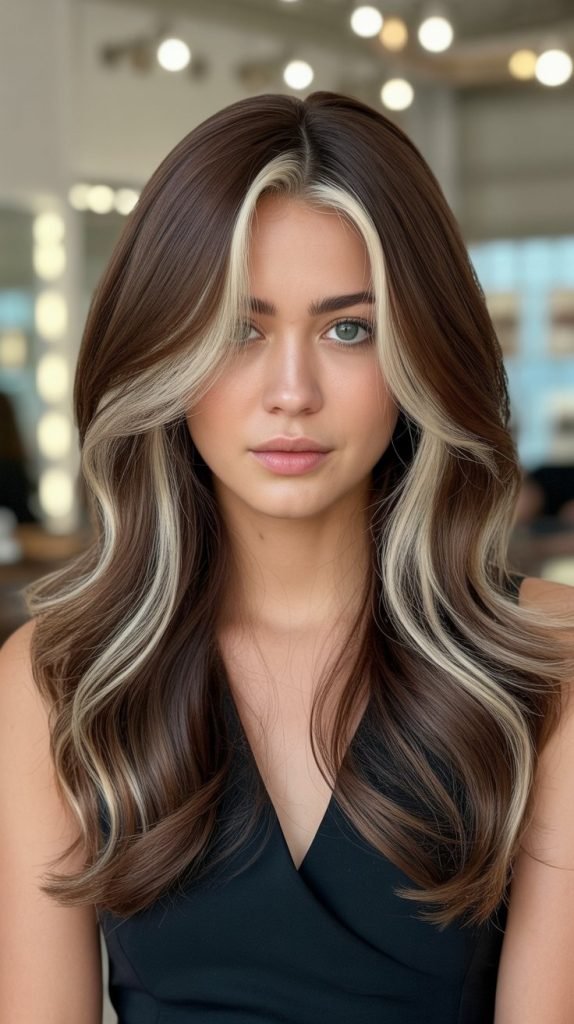 28. Blonde Highlights with Chocolate Brown Bas