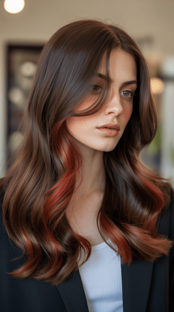 Chocolate Brown with Auburn Lowlights