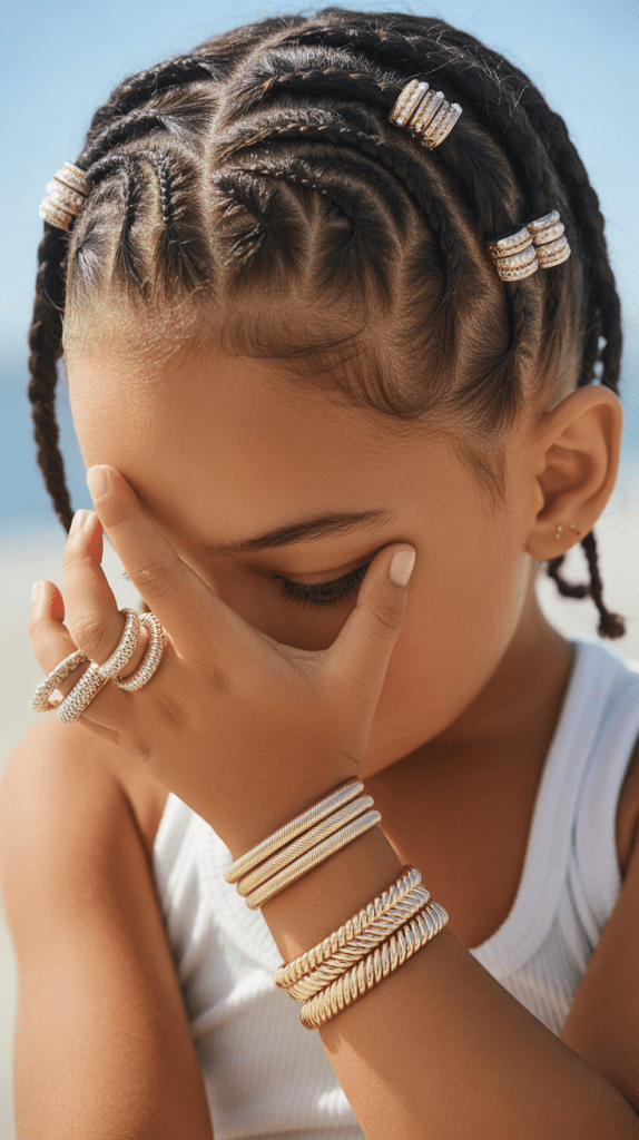 Cornrows with Hair Jewelry