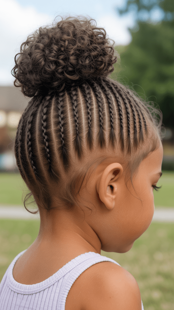 Cornrows with a Top Knot