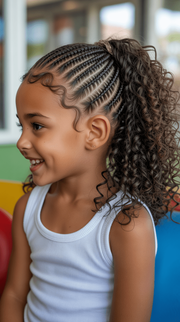 Cornrows with Natural Hair Out