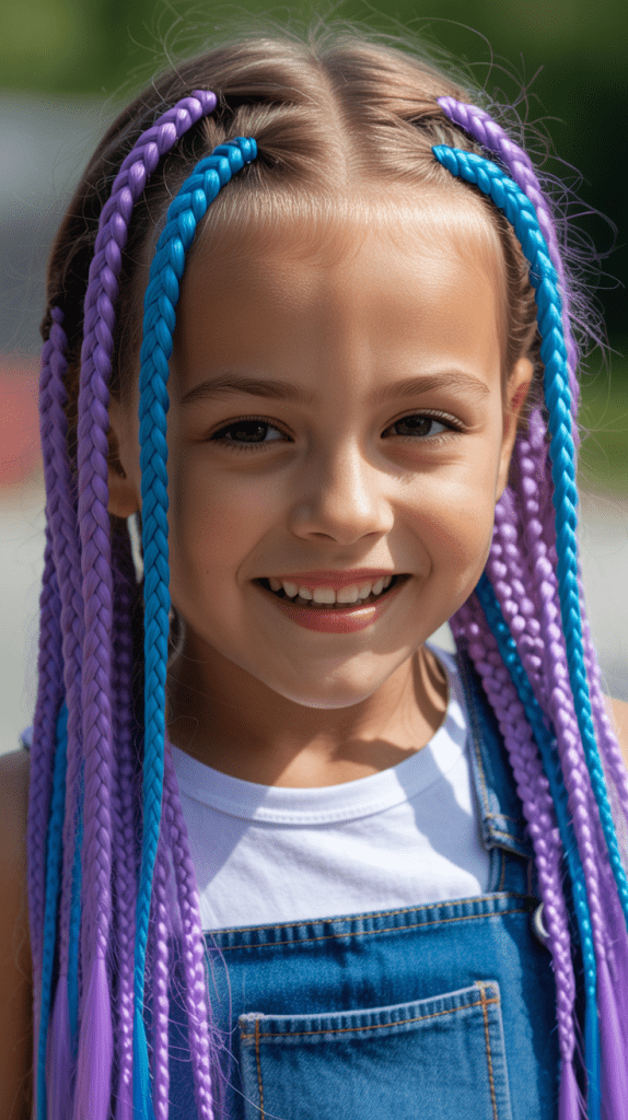 Cornrows with Colored Extensions