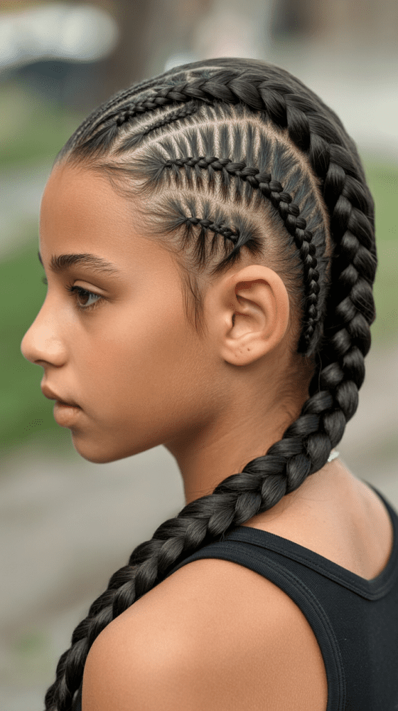 Cornrows with Side Braid