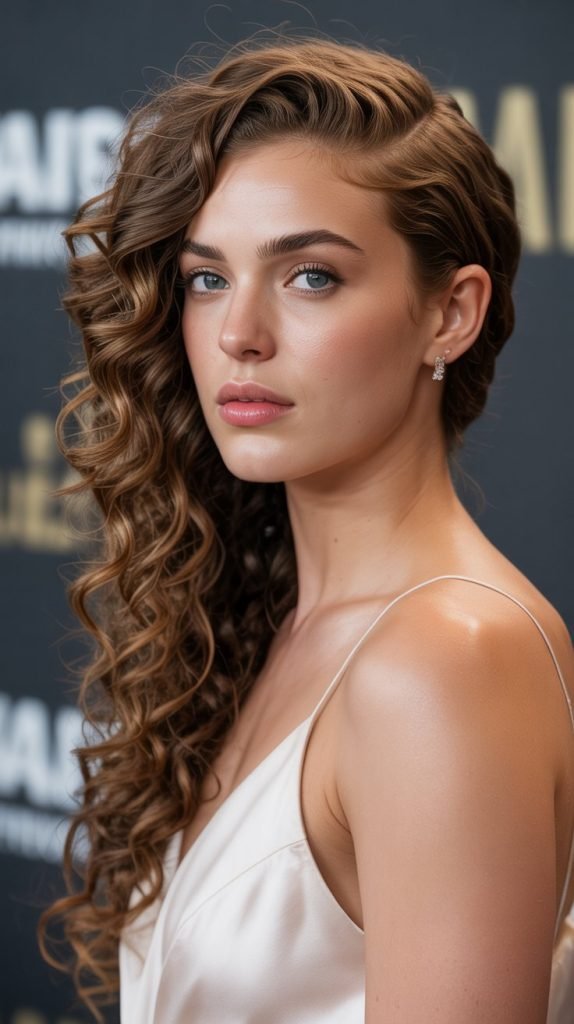 Pinned Back Curls on One Side