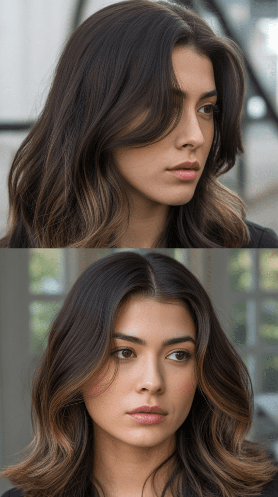 Dark Brown with Subtle Face-Framing Highlights