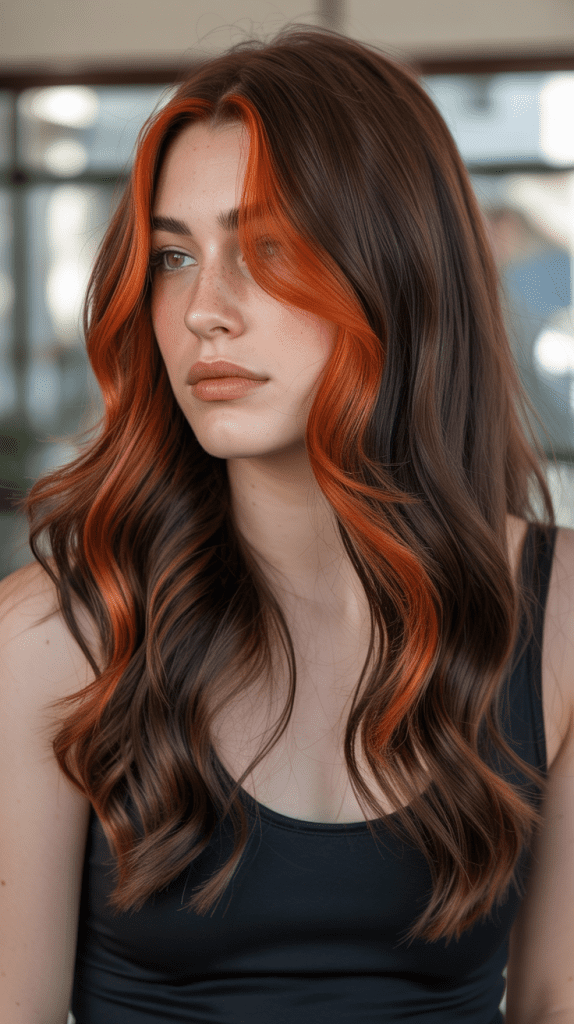 Dark Brown with Copper Accents