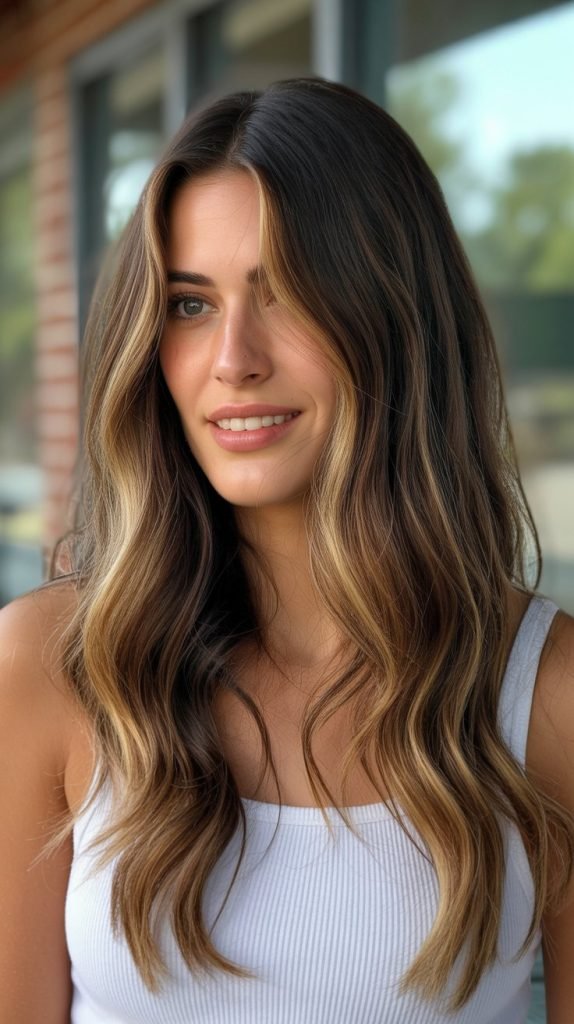 15. Warm Blonde Balayage for Brunettes