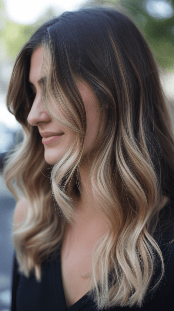 Balayage Blonde on Dark Hair