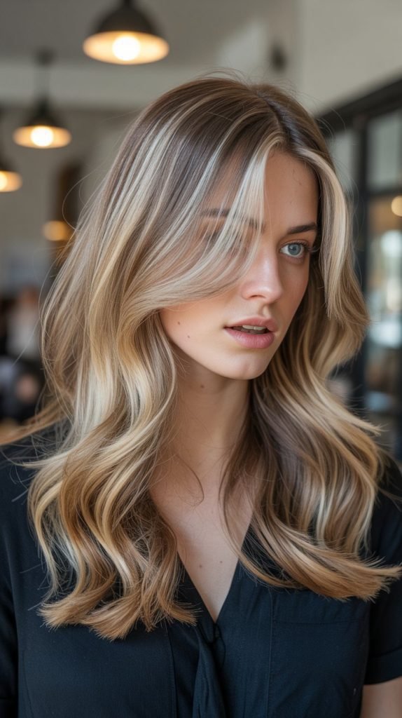 4. Caramel Lowlights with Blonde Highlights