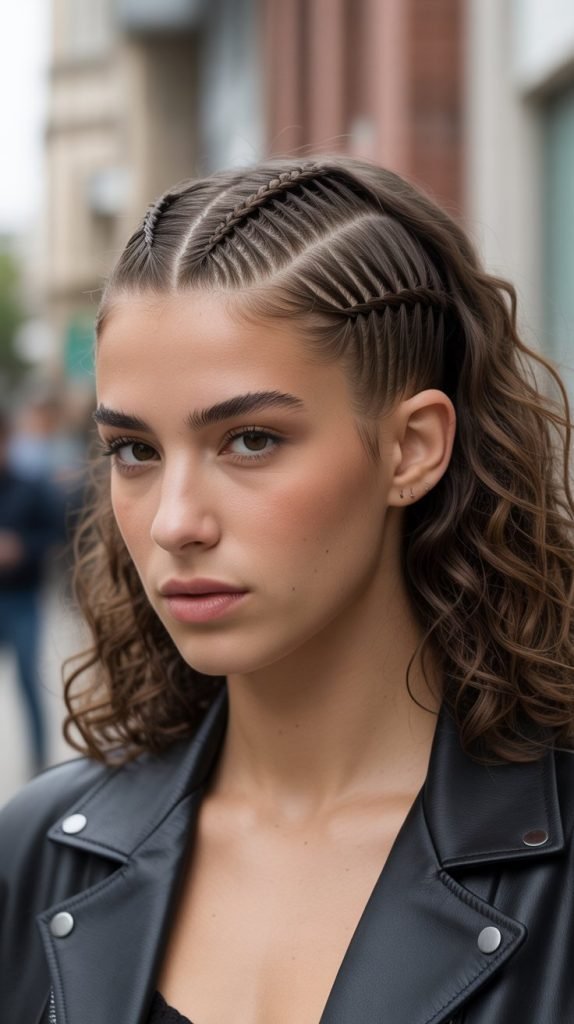 Half Up with Faux Hawk Braid