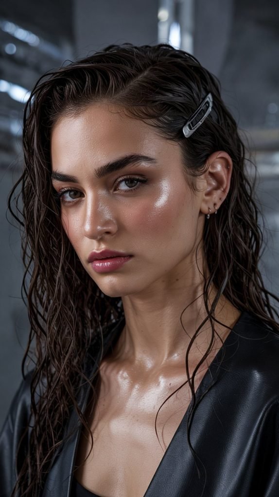 . Sleek Side Part with Tucked Hair